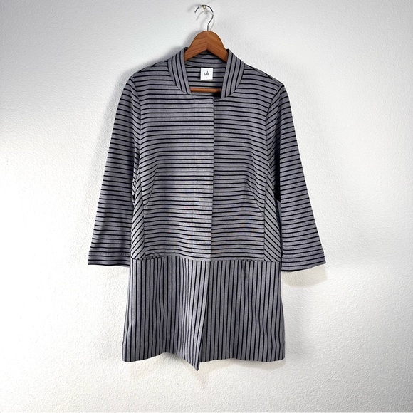 Cabi Striped‎ Car Coat Sz L - Picture 1 of 8